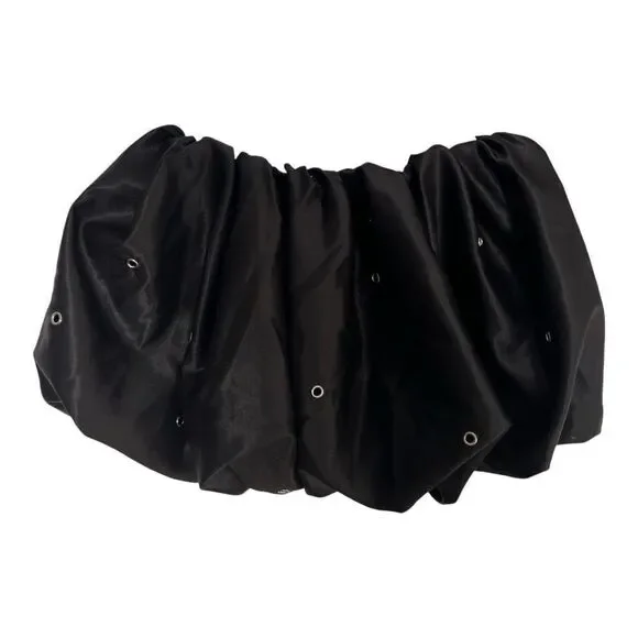 Black Satin Bubble Mini Skirt with Lace-Up Detail Size S - Picture 5 of 8